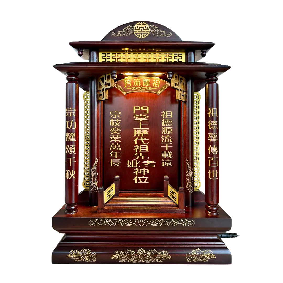 玲珑工艺设计的祖先牌位展示